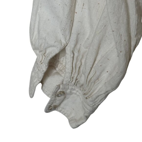 J.Crew Women’s XL Donegal Flannel Popover Shirt Cream Speckled Cotton Top - Picture 7 of 8